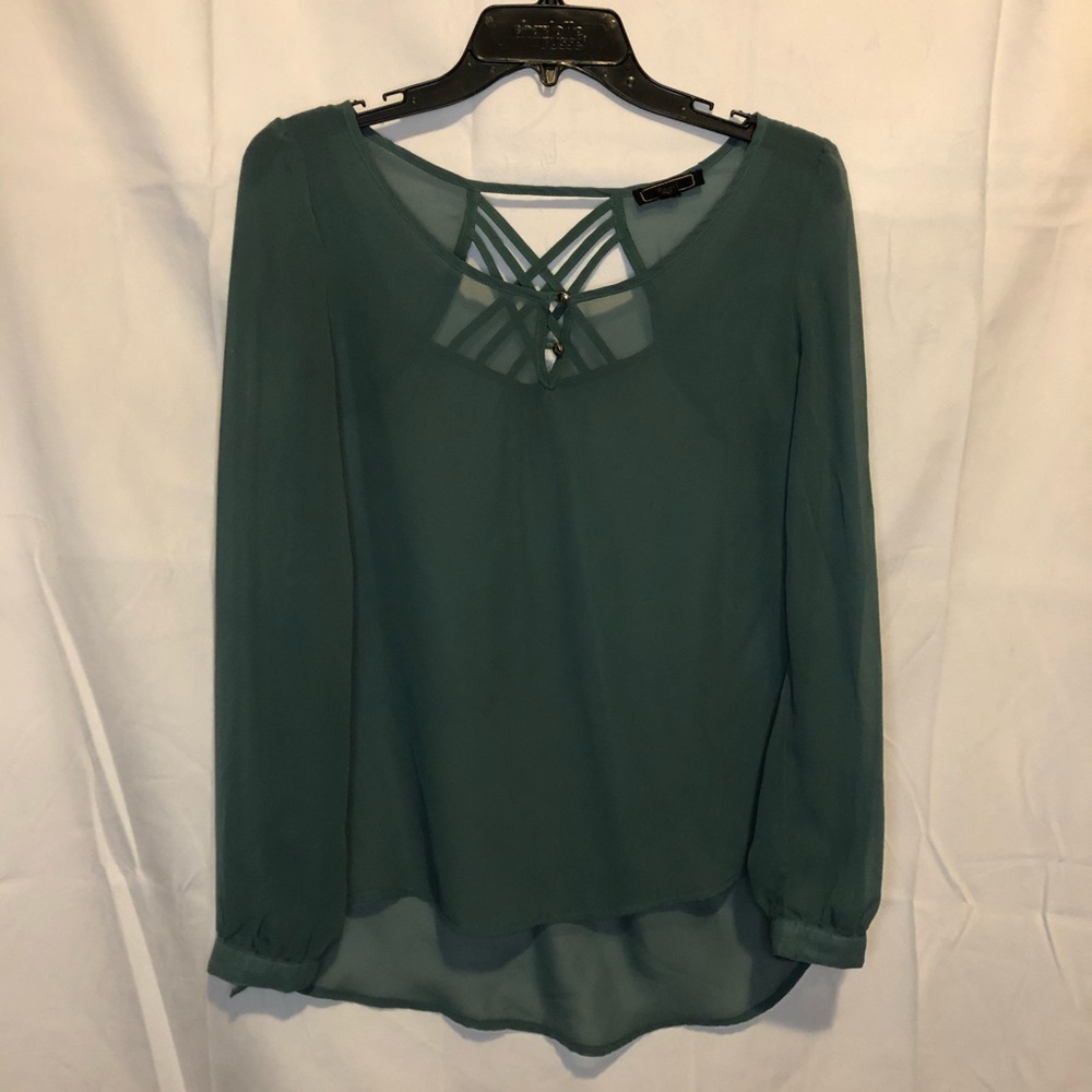 Pearl Brand Sheer Long Sleeve Top